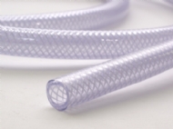 Click to enlarge - Clear braided PVC hose reinforced with a polyester fibre. Safety ratio 3:1. Can also be supplied in compound that meets the requirement of S.I. 1927. Braid angle is laid down at 54° - 44’, providing optimum performance.